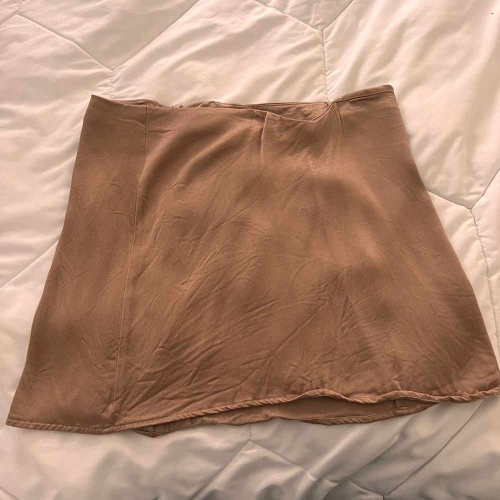 Light brown silk skirt